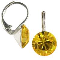 8mm Ohrringe mit Swarovski Kristall in der Farbe Sonnenblumen Gelb