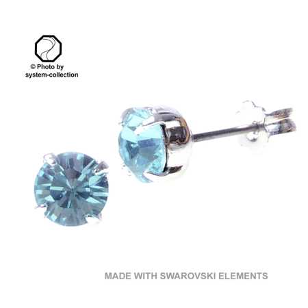Stecker mit Swarovski Kristall Farbe: Aquamarin
