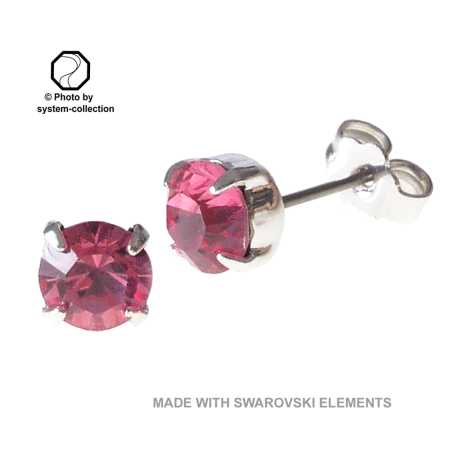 Stecker mit Swarovski Kristall Farbe: Rose