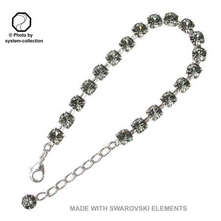 Armband mit Swarovski Kristall Farbe: Schwarzer Diamant, Grau