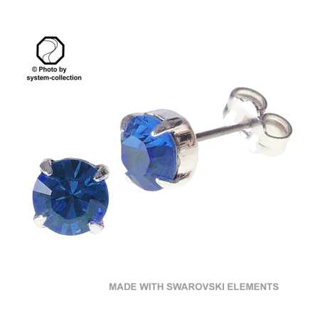 Stecker mit Swarovski Kristall Farbe: Capri Blau