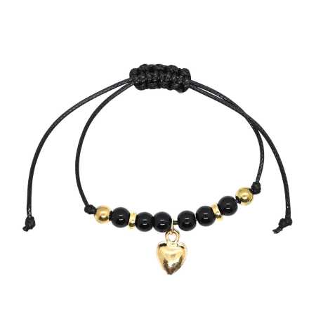 Verstellbares Modeschmuck Armband mit Gold Herz Mittelteil