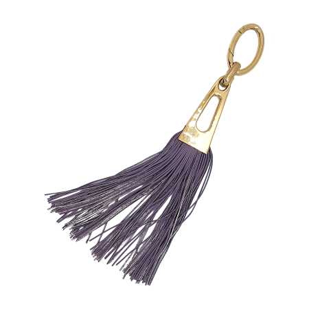 Taschenanhänger in Gold Ton und Leder - Violett