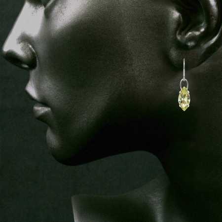 Ohrhänger mit Navette Swarovski Kristallen Farbe: Gelbe Narzisse