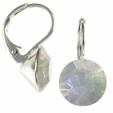 8mm Ohrringe mit Swarovski Kristall in der Farbe Grauer Opal Hell