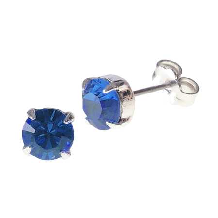 Stecker mit Swarovski Kristall Farbe: Capri Blau