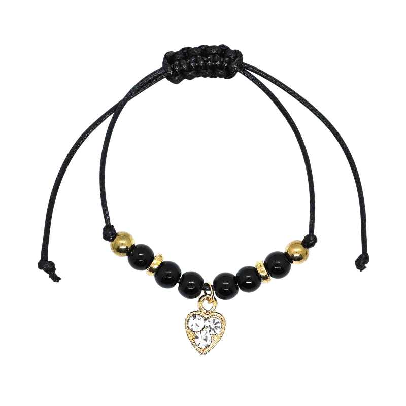 Verstellbares Modeschmuck Armband mit Gold Herz Mittelteil