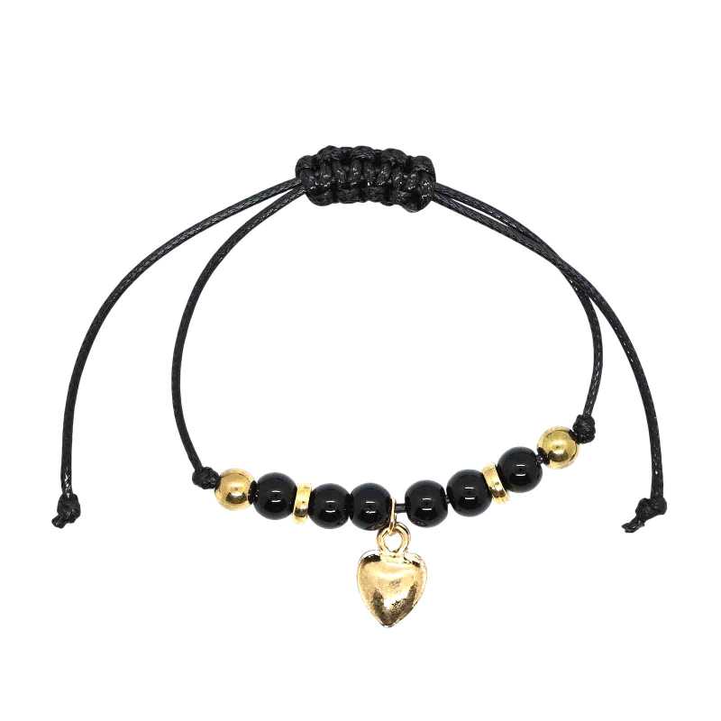 Verstellbares Modeschmuck Armband mit Gold Herz Mittelteil