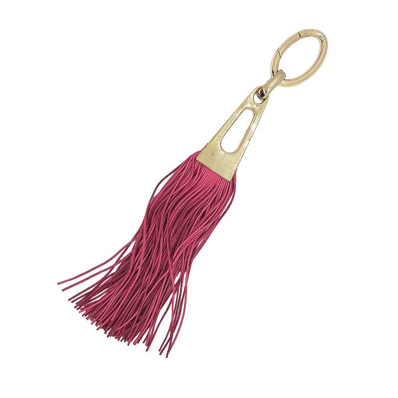 Taschenanhänger in Gold Ton und Leder - Pink, Rot
