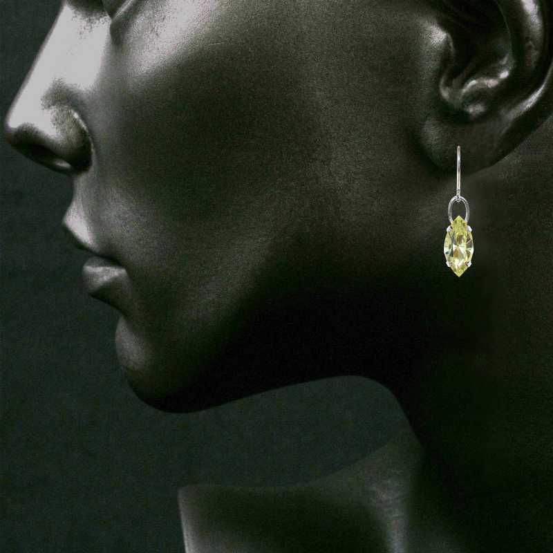 Ohrhänger mit Navette Swarovski Kristallen Farbe: Gelbe Narzisse