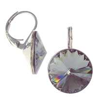 14mm Ohrringe mit Swarovski Kristall in der Farbe: Schwarzer Diamant Grau