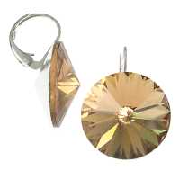 18mm Ohrringe mit Swarovski® Kristall in der Farbe Gold Schatten Kristall