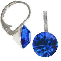 8mm Ohrringe mit Swarovski Kristall in der Farbe Königs Blau